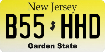 NJ license plate B55HHD