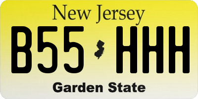 NJ license plate B55HHH