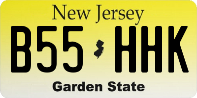 NJ license plate B55HHK
