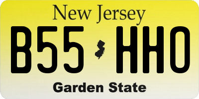 NJ license plate B55HHO