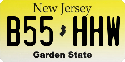 NJ license plate B55HHW