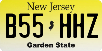 NJ license plate B55HHZ