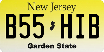 NJ license plate B55HIB