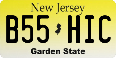 NJ license plate B55HIC