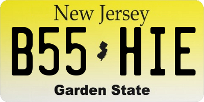 NJ license plate B55HIE