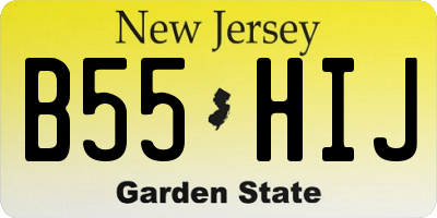 NJ license plate B55HIJ