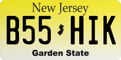 NJ license plate B55HIK