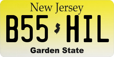 NJ license plate B55HIL