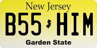 NJ license plate B55HIM