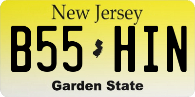 NJ license plate B55HIN