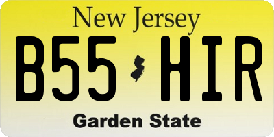 NJ license plate B55HIR