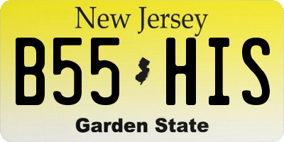 NJ license plate B55HIS