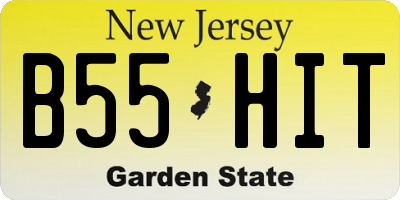 NJ license plate B55HIT