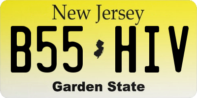 NJ license plate B55HIV