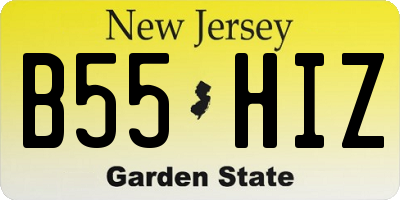 NJ license plate B55HIZ