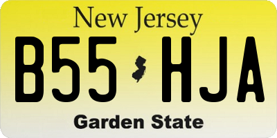 NJ license plate B55HJA