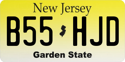 NJ license plate B55HJD