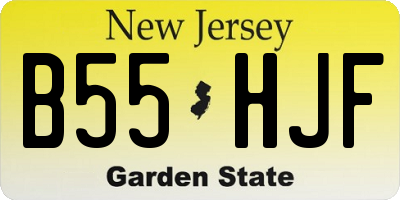 NJ license plate B55HJF