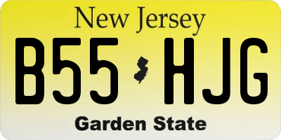 NJ license plate B55HJG