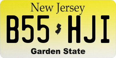 NJ license plate B55HJI