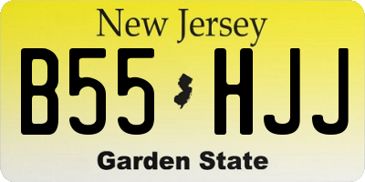 NJ license plate B55HJJ