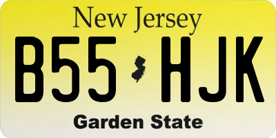 NJ license plate B55HJK