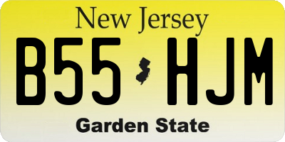 NJ license plate B55HJM