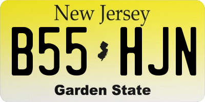 NJ license plate B55HJN