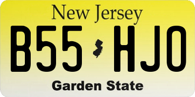 NJ license plate B55HJO