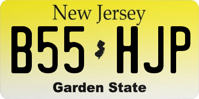NJ license plate B55HJP