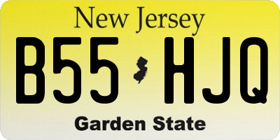 NJ license plate B55HJQ