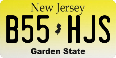NJ license plate B55HJS