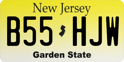 NJ license plate B55HJW