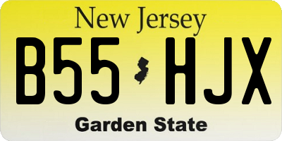 NJ license plate B55HJX