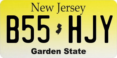 NJ license plate B55HJY