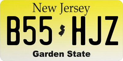 NJ license plate B55HJZ