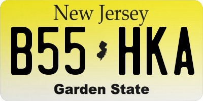 NJ license plate B55HKA