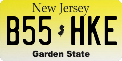 NJ license plate B55HKE