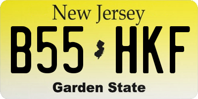 NJ license plate B55HKF
