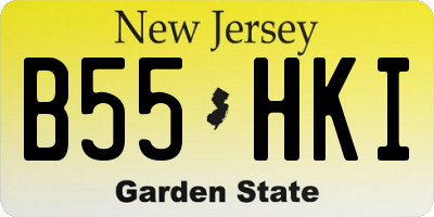 NJ license plate B55HKI
