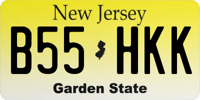 NJ license plate B55HKK