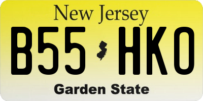 NJ license plate B55HKO