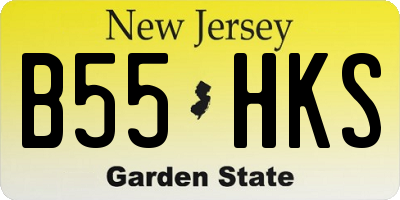 NJ license plate B55HKS