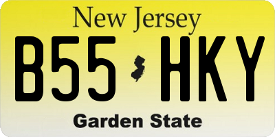NJ license plate B55HKY