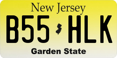 NJ license plate B55HLK