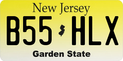 NJ license plate B55HLX