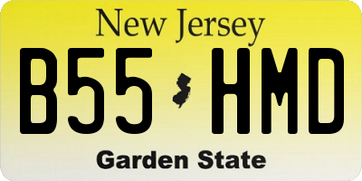 NJ license plate B55HMD