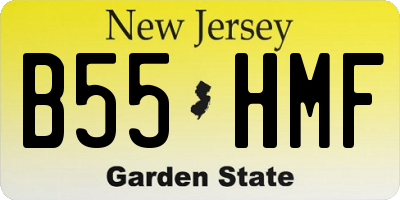 NJ license plate B55HMF