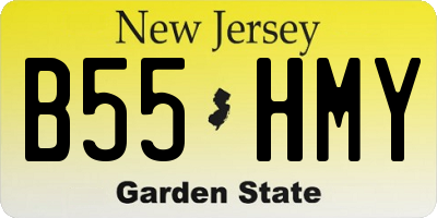 NJ license plate B55HMY