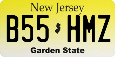 NJ license plate B55HMZ